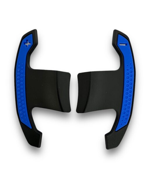 BMW G8X STYLE AUTOMATIC PADDLE SHIFTERS WITH BLUE DETAILS IN GLOSS CARBON FIBRE (F SERIES & G SERIES) - Image 2