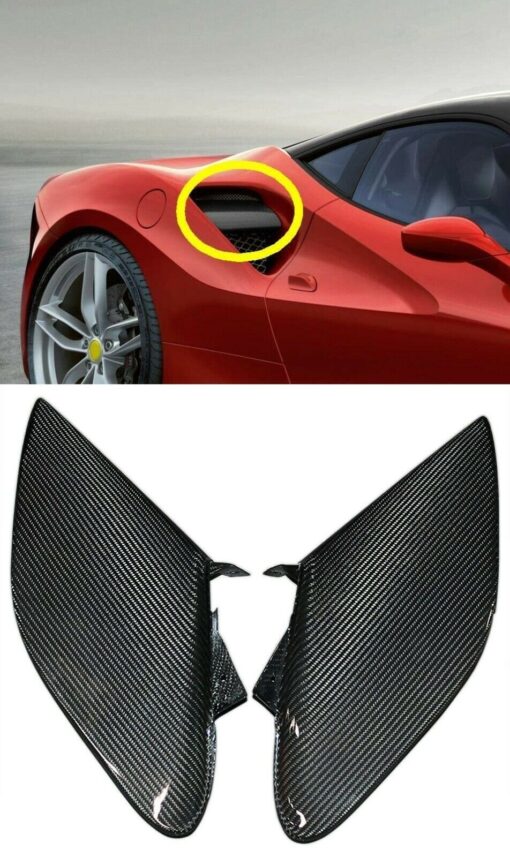 CD Carbon side air intakes compatible with Ferrari 488 - Image 2