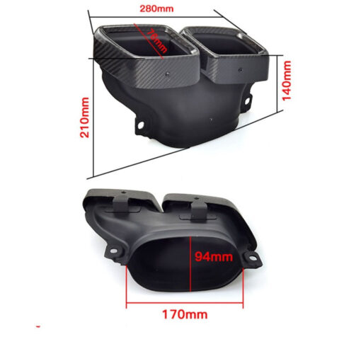 Carbon exhaust tips compatible with Mercedes C63 AMG W205 - Image 3