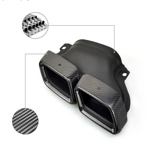 Carbon exhaust tips compatible with Mercedes C63 AMG W205 - Image 5