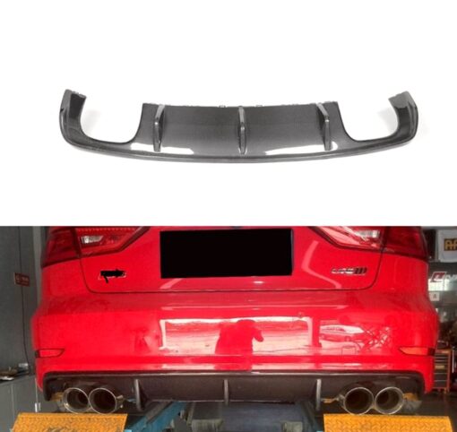 carbon rear diffuser compatible with Audi A3 S Line & S3 8V - Image 3